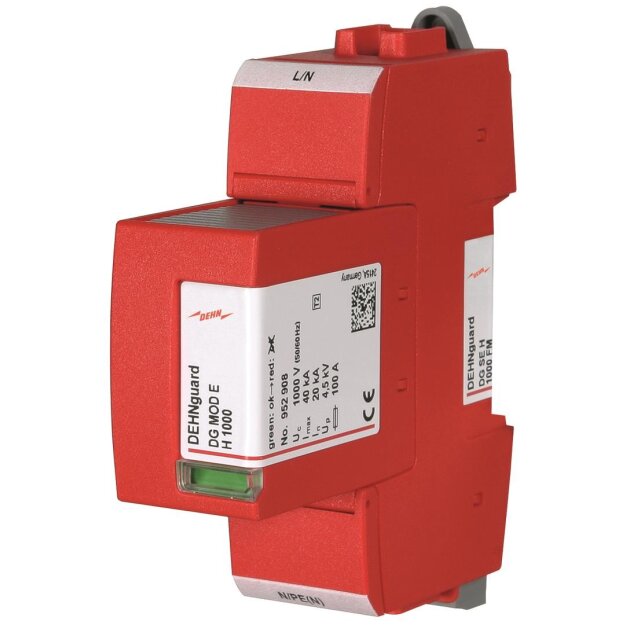 Dehn 952938 Überspannungsableiter Typ 2 DEHNguard SE 1-polig Uc 1000V AC mit Fernmeldekontakt