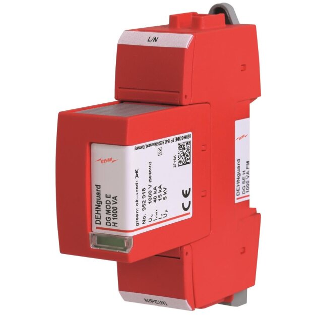 Dehn 952940 Überspannungsableiter Typ 2 DEHNguard SE 1-polig Uc 1000V AC, Varistor + GDT