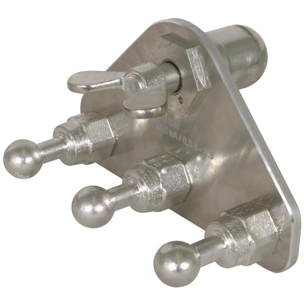 Dehn 728625 Erdanschlussplatte m. Kugelkopfhaube u. 3 Kugelfestpunkten D 25mm