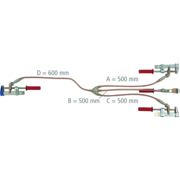 Dehn VKB2Q6J Erdungs- und Kurzschließvorrichtung 3-polig 35mm² mit Zwingenklemmen EKV3 35IS ZK VKB2Q6J
