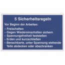 Dehn 700057 WuH-Schild  5 Sicherheitsregeln Werkstoff:...