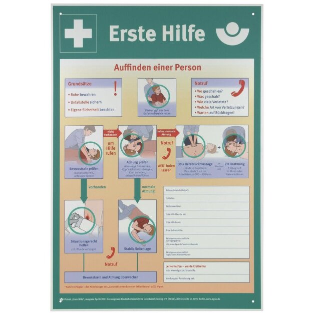 Dehn 700052 WuH-Schild Erste Hilfe Aushang nach BGI/GUV-I 510