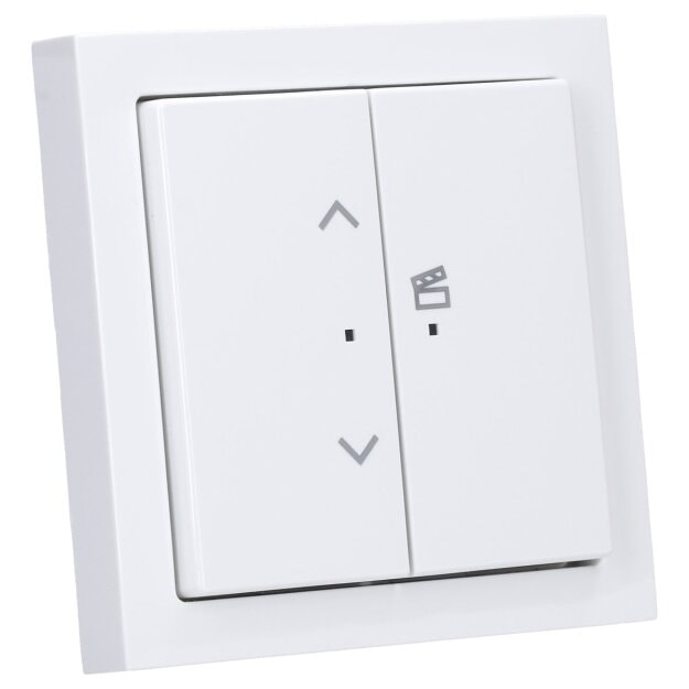Busch-Jaeger 62731/UJ-84-WL Jalousie flex Wireless Komplettset Jalousie-Einsatz Tastbedienfeld 2 Wippen 2-fach future linear Abdeckrahmen 1-fach Studioweiß 2CKA006200A0284