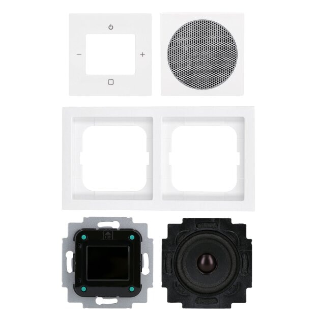 Busch-Jaeger 8270 UJ-84-101 Busch-Radio BTconnect DAB+ Komplettset Mit Bluetooth Schnittstelle zur Musikwiedergabe Studioweiß Multimedia 2CKA008200A0236