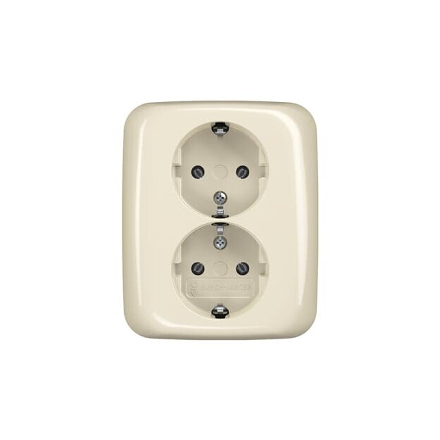 Busch-Jaeger 202 EUJ-212 SCHUKO Doppelsteckdose volle Abdeckung Weiß carat® 2TKA00003895