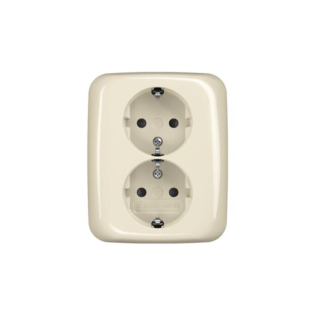 Busch-Jaeger 202 EUJB-212 SCHUKO Doppelsteckdose volle Abdeckung Weiß carat® 2TKA00003897