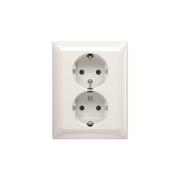 Busch-Jaeger 202 EUJRB-914 SCHUKO Doppelsteckdose volle Abdeckung Alpinweiß carat® 2TKA00003912