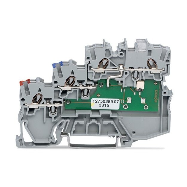 Wago 2000-5311/1102-950 3-Leiter-Initiatorenklemme LED gelb für PNP-(plus-)schaltende Initiatoren 1 mm² grau