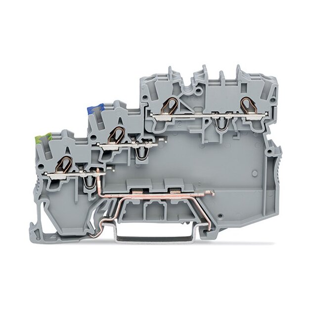 Wago 2000-5317/102-000 3-Leiter-Aktorenklemme für PNP-(plus-)schaltende Aktoren mit PE-Anschluss 1 mm² grau