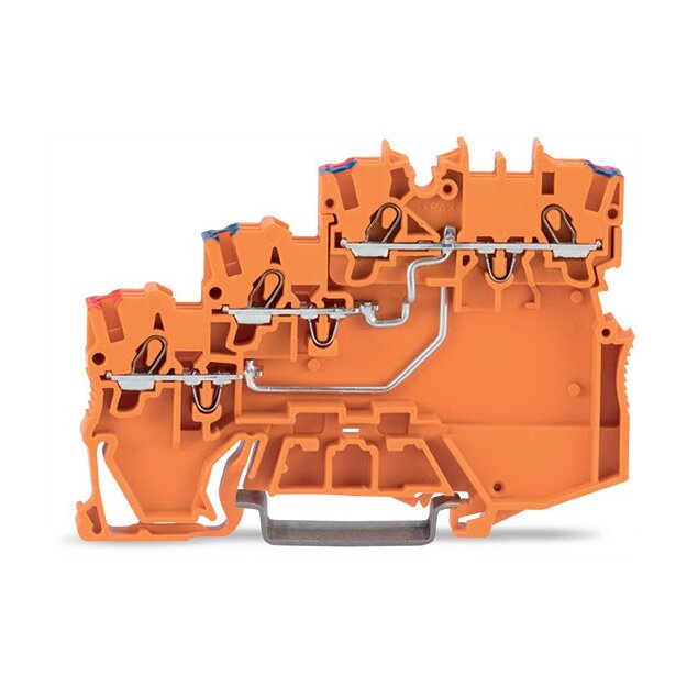 Wago 2000-5372 3-Leiter-Initiatoreneinspeiseklemme für PNP (plus)-schaltende Initiatoren 1 mm² orange