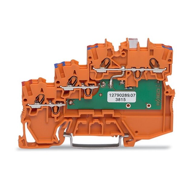 Wago 2000-5372/1102-953 3-Leiter-Initiatoreneinspeiseklemme LED grün 1 mm² orange