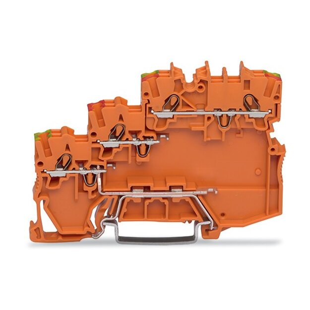 Wago 2000-5377/101-000 3-Leiter-Aktoreneinspeiseklemme für NPN-(minus-)schaltende Aktoren mit PE-Anschluss 1 mm² orange