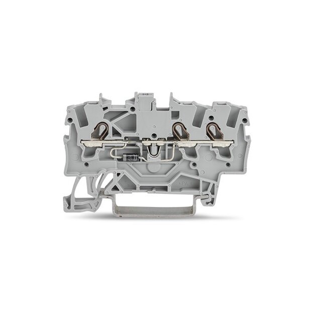 Wago 2001-1311/1000-411 Bauelementklemme 3 Leiter mit Diode 1N4007 Anode rechts 1,5 mm² grau