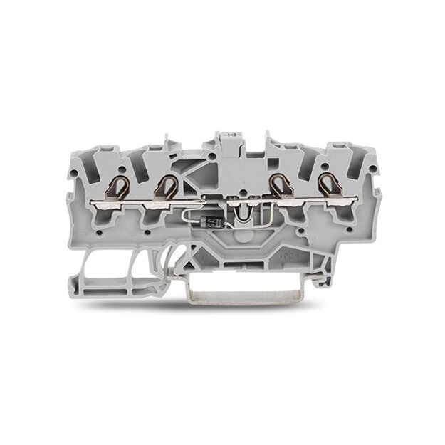 Wago 2001-1411/1000-411 Bauelementklemme 4 Leiter mit Diode 1N4007 Anode rechts 1,5 mm² grau