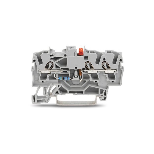 Wago 2002-1321/1000-413 Bauelementklemme 3 Leiter LED rot 2,5 mm² grau