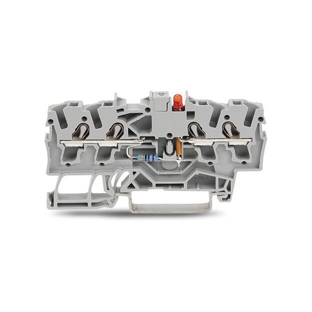 Wago 2002-1421/1000-434 Bauelementklemme 4 Leiter LED rot 2,5 mm² grau