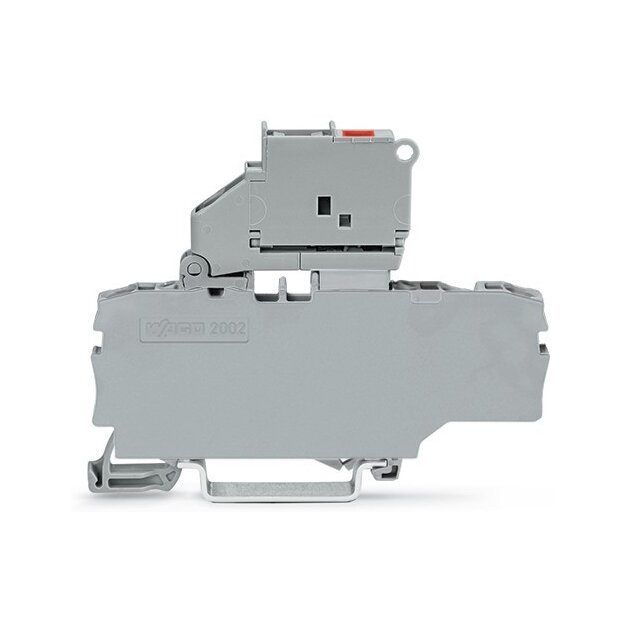 Wago 2002-1711/1000-867 3-Leiter-Sicherungsklemme mit schwenkbarem Sicherungshalter für G-Sicherungseinsatz 5 x 20 mm 120 V 2,5 mm² grau