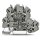 Wago 2002-2214/1000-489 Bauelementklemme Doppelstock mit 2 Dioden 1N4007 Anoden unten 2,5 mm² grau