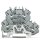 Wago 2002-2218 Doppelstockklemme Schirm/N 2,5 mm² grau