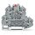 Wago 2002-2221/1000-413 Bauelementklemme Doppelstock LED rot 2,5 mm² grau