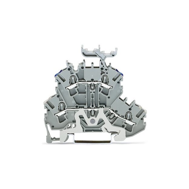 Wago 2002-2248 Doppelstockklemme Schirm/N mit Beschriftungsträger 2,5 mm² grau