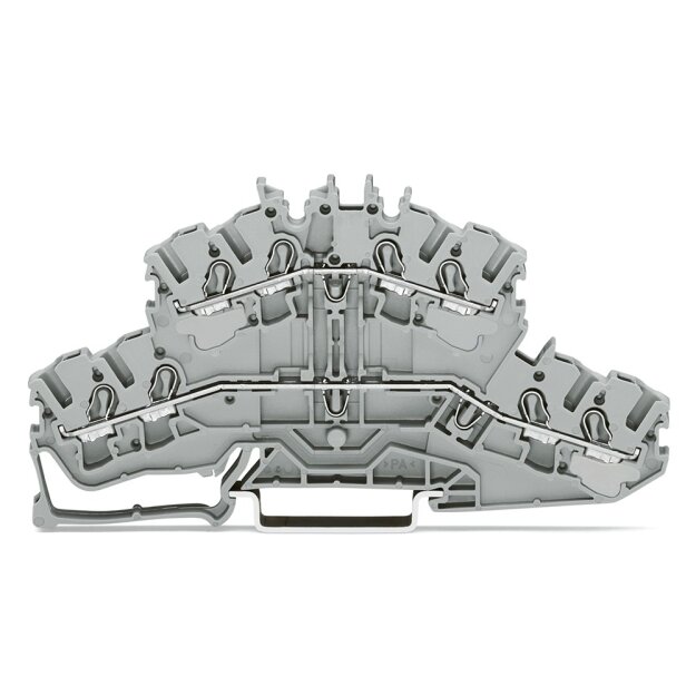 Wago 2002-2401 4-Leiter-Doppelstockklemme L/L 2,5 mm² grau