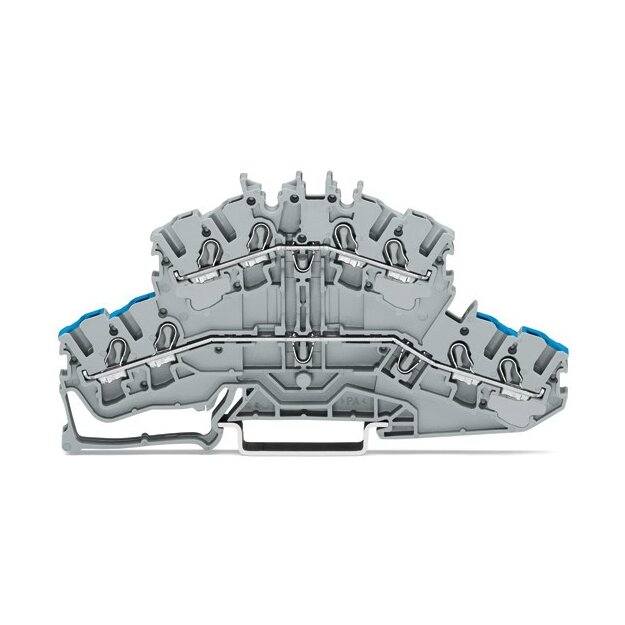 Wago 2002-2402 4-Leiter-Doppelstockklemme N/L 2,5 mm² grau