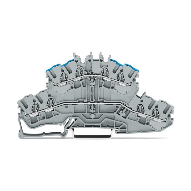Wago 2002-2403 4-Leiter-Doppelstockklemme L/N 2,5 mm² grau