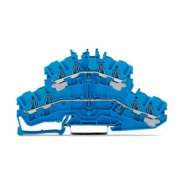 Wago 2002-2404 4-Leiter-Doppelstockklemme N/N 2,5 mm² blau