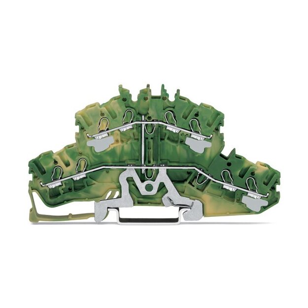 Wago 2002-2407 4-Leiter-Doppelstockklemme PE 2,5 mm² grün-gelb