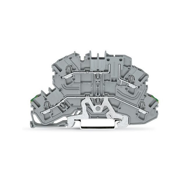 Wago 2002-2667 Doppelstock-Basisklemme PE/L 2,5 mm² grau