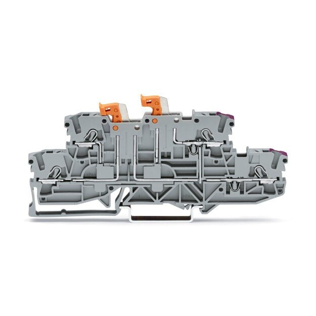 Wago 2002-2958 Doppelstock-Doppeltrennklemme L/L 2,5 mm² grau