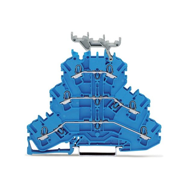 Wago 2002-3234 Dreistockklemme N/N/N mit Beschriftungsträger 2,5 mm² blau