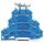 Wago 2002-3234 Dreistockklemme N/N/N mit Beschriftungsträger 2,5 mm² blau