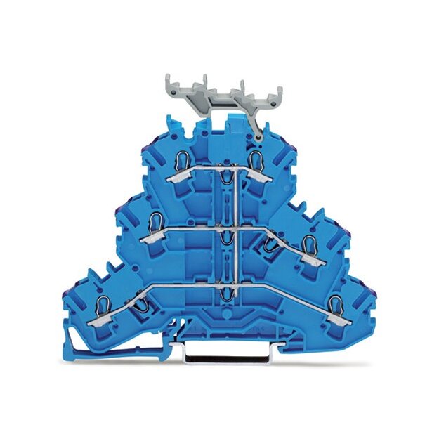 Wago 2002-3239 Dreistockklemme N mit Beschriftungsträger 2,5 mm² blau