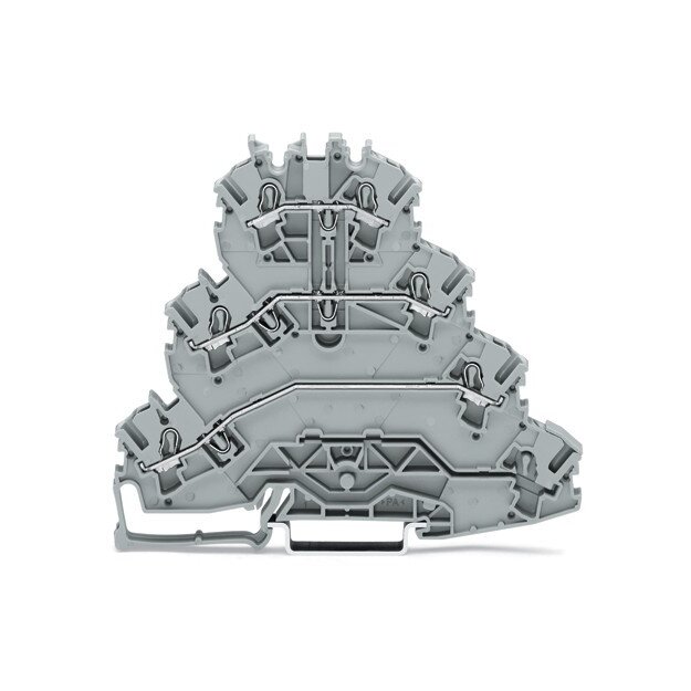 Wago 2002-4131 Vierstock-Reihenklemme Motoranschluss-Reihenklemme L1 - L2 - L3 mit Beschriftungsträger 2,5 mm² grau