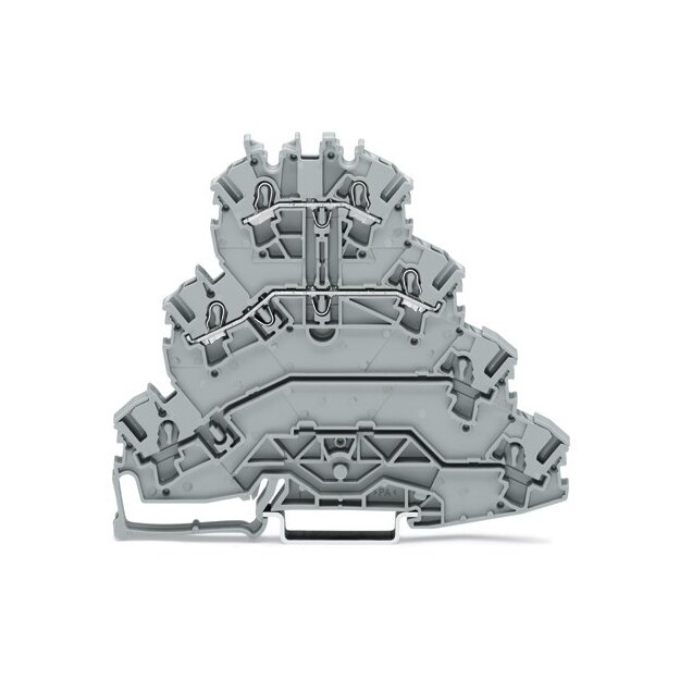 Wago 2002-4141 Vierstock-Reihenklemme Motoranschluss-Reihenklemme L1 - L2 mit Beschriftungsträger 2,5 mm² grau