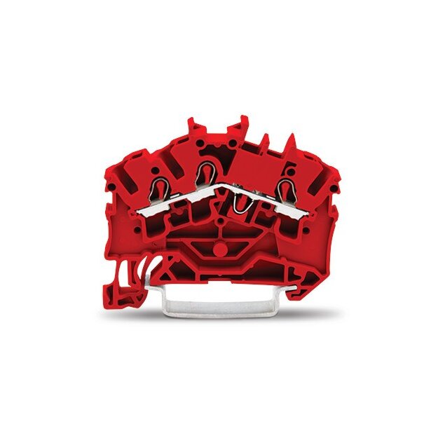 Wago 2002-6303 3-Leiter-Durchgangsklemme 2,5 mm² rot