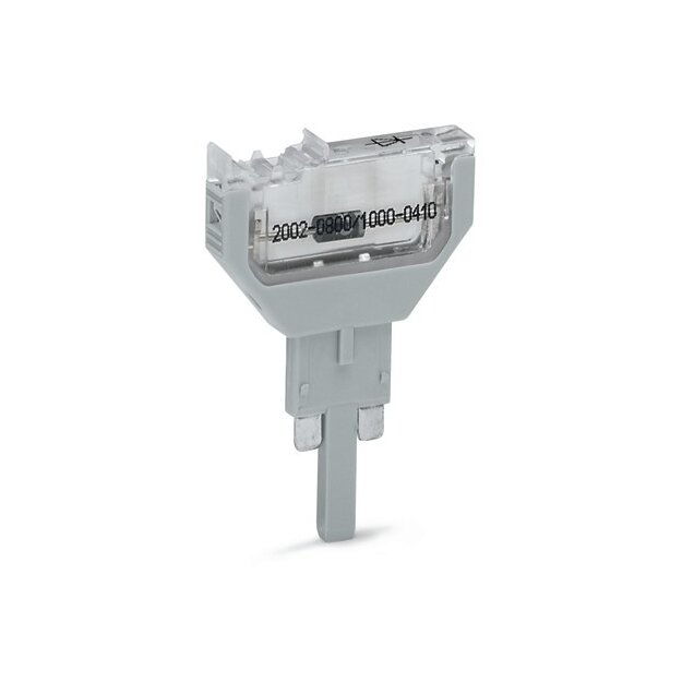 Wago 2002-800/1000-410 Bauelementestecker 2-polig mit Diode 1N4007 Anode links 5,2 mm breit grau