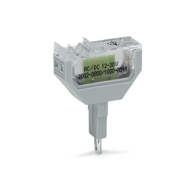 Wago 2002-880/1000-836 Bauelementestecker 2-polig LED rot 10,4 mm breit grau
