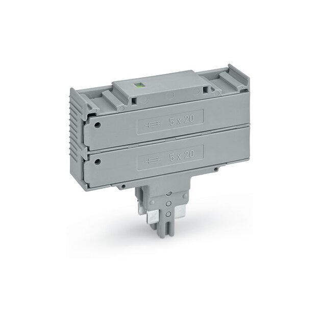 Wago 2003-911/1000-923 Doppelsicherungsstecker mit Leuchtanzeige grau