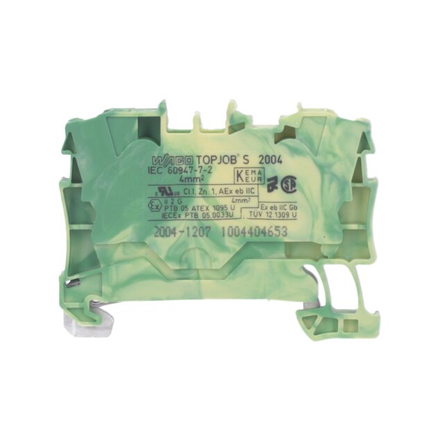 Wago 2004-1207 2-Leiter-Schutzleiterklemme 4 mm² grün-gelb
