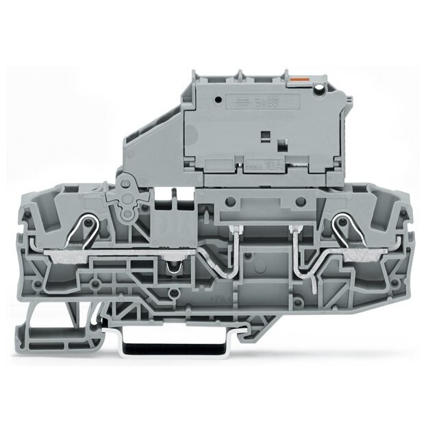 Wago 2006-1611/1000-542 2-Leiter-Sicherungsklemme mit schwenkbarem Sicherungshalter für G-Sicherungseinsatz 5 x 20 mm 30 - 65 V 6 mm² grau