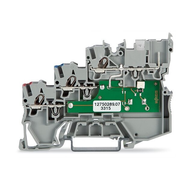 Wago 2020-5311/1102-950 3-Leiter-Initiatorenklemme LED gelb für PNP-(plus-)schaltende Initiatoren 1 mm² grau
