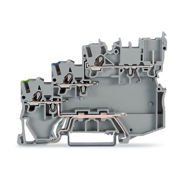 Wago 2020-5317/102-000 3-Leiter-Aktorenklemme für PNP-(plus-)schaltende Aktoren mit PE-Anschluss 1 mm² grau