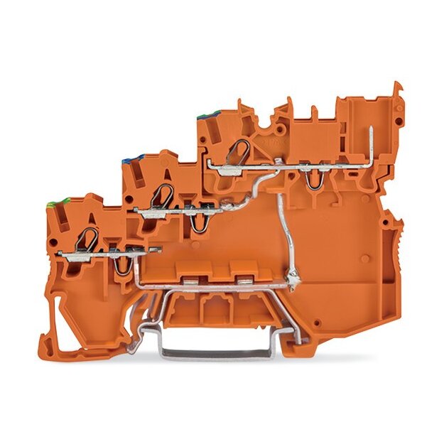 Wago 2020-5377/102-000 3-Leiter-Aktoreneinspeiseklemme für PNP-(plus-)schaltende Aktoren mit PE-Anschluss 1 mm² orange