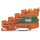 Wago 2020-5477/1102-953 4-Leiter-Initiatoreneinspeiseklemme LED grün mit PE-Anschluss 1 mm² orange