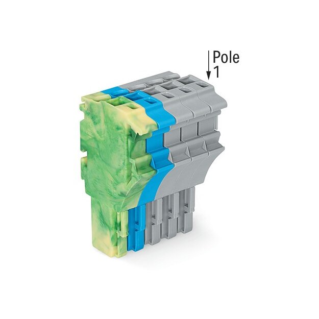 Wago 2022-105/000-039 1-Leiter-Federleiste 2,5 mm² 5-polig grün-gelb/blau/grau