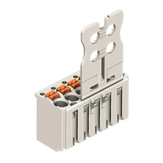Wago 2091-1106 1-Leiter-Federleiste Griffplatte 1,5 mm² Rastermaß 3,5 mm 6-polig lichtgrau