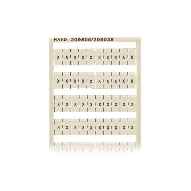 Wago 209-500/209-035 WSB-Beschriftungskarte X (100x) Aufdruck waagerecht weiß